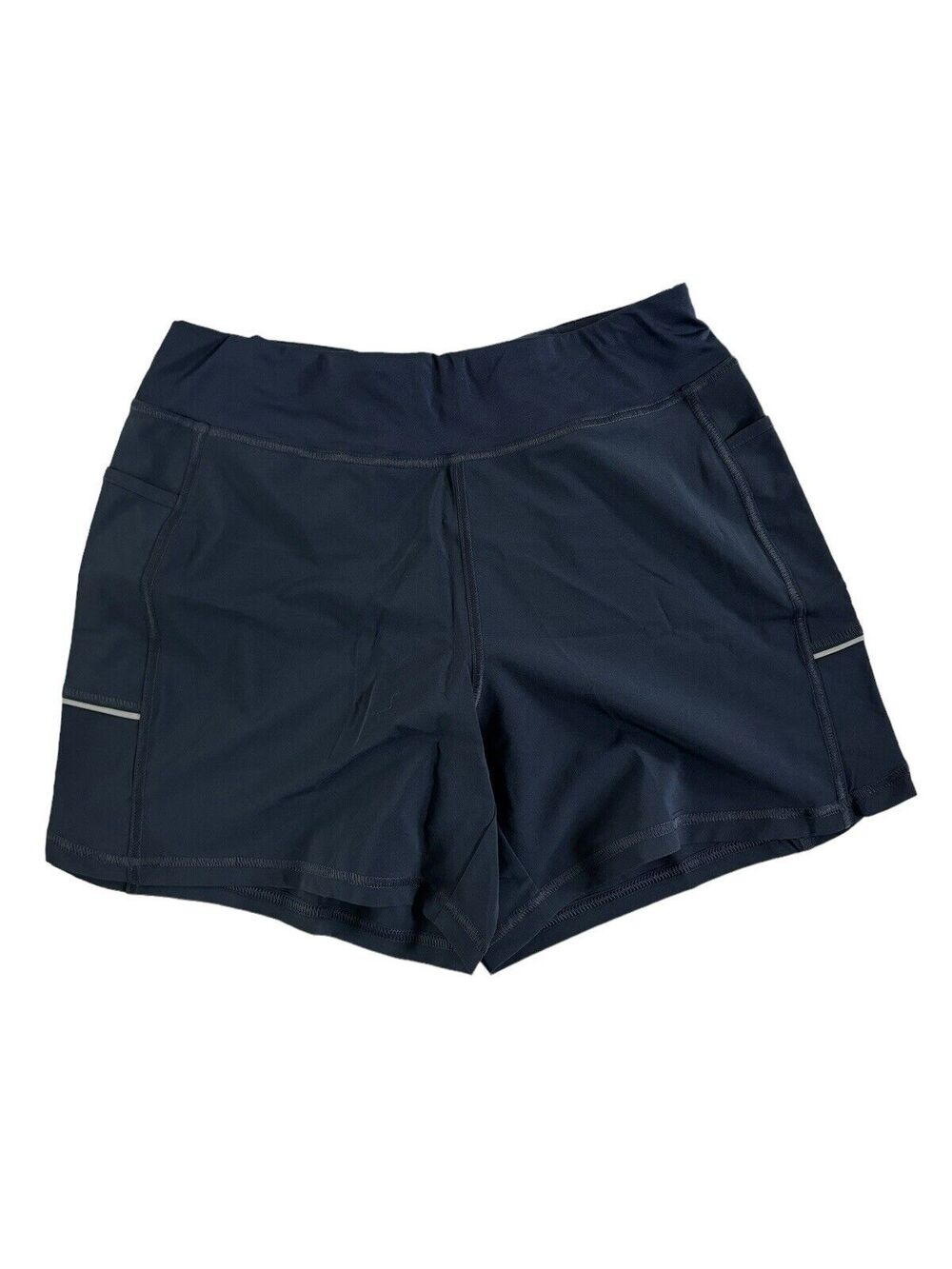 Lands End Women Small Sport Shorts Navy Blue Pull On Active Casual Fitness #1908